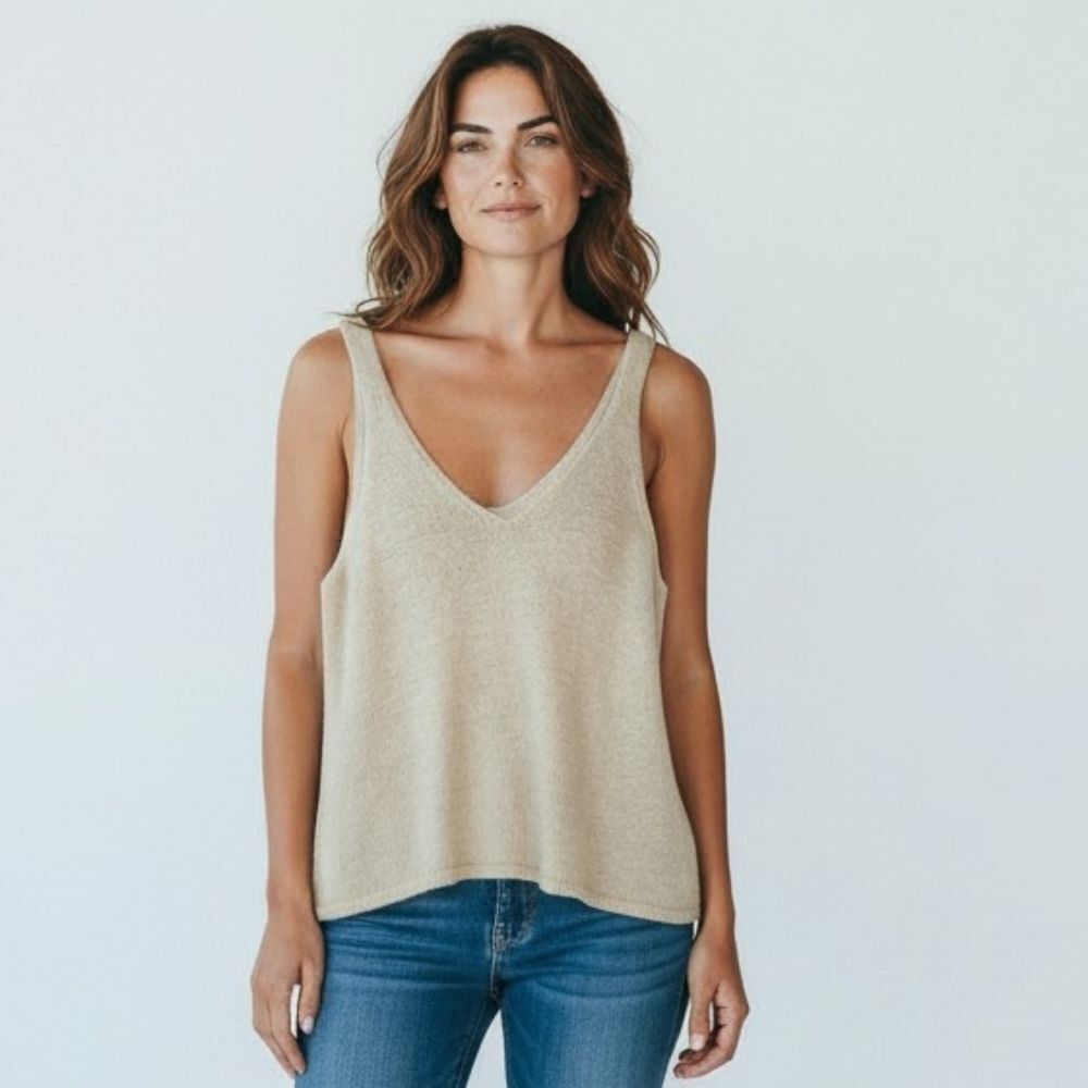 Joe Fresh Beige Knit Tank Top
